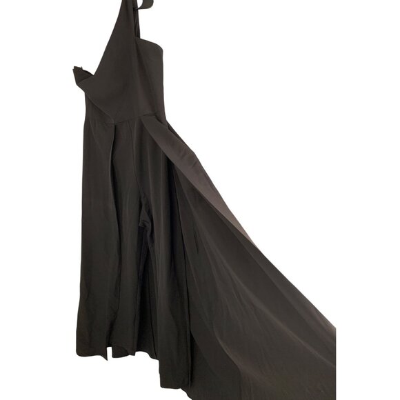 New Julia Jordan Black One-Shoulder Jumpsuit Walk Through Gown Size 16 RHH10567 - Picture 4 of 16